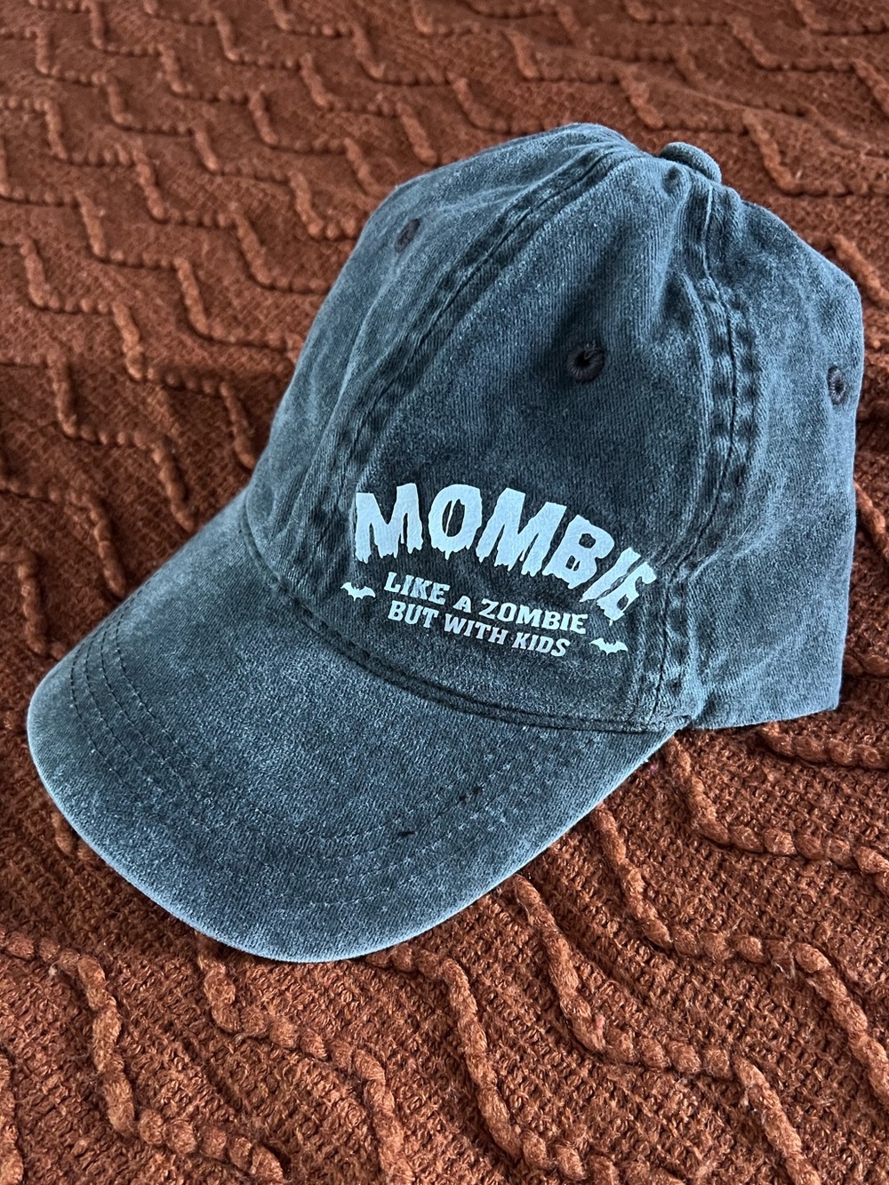 Mombie Baseball Cap - Washed Black Logo